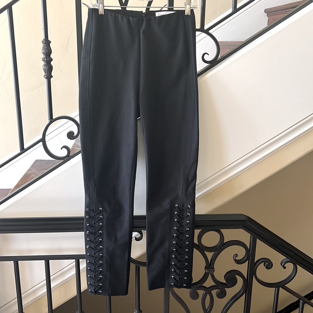 Derek Lam 10 Crosby Black Lace-Up Detailed Leggings Skinny Pants Size 4